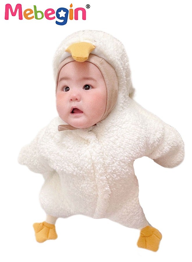 MEBEGIN Infant White Goose Costume, 1-piece Warm Outfit with Adorable Animal Design, Baby Winter Outdoor Coat, Toddler Warm Sleeping Bag, Funny Photography Props, Creative Photoshoot Outfits for Infants, Perfect for Baby Photography Shoots - Image 4